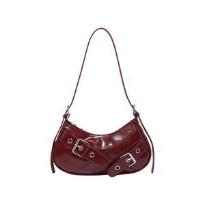 Buckle Shoulder Bag Y2K Leather Handbags Purse Purse Pu Leather o_o